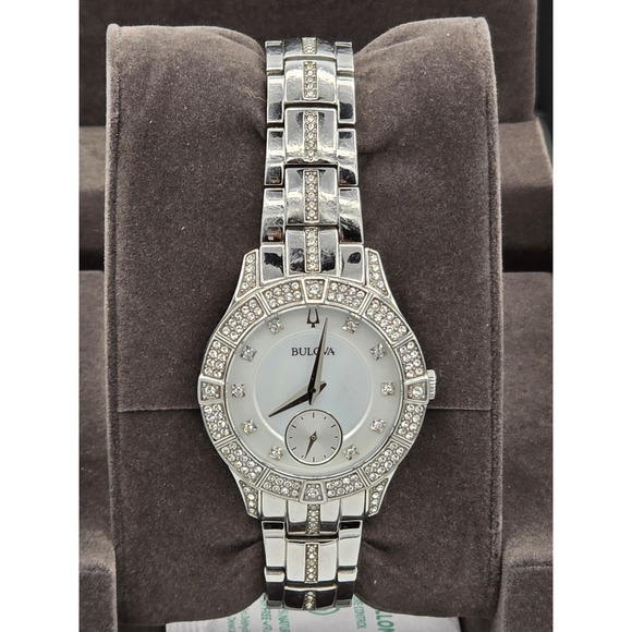 Bulova Ladies\' Classic Crystal Stainless Steel 2-Hand 96L291 NEEDS BATT SEE PICS main image 11